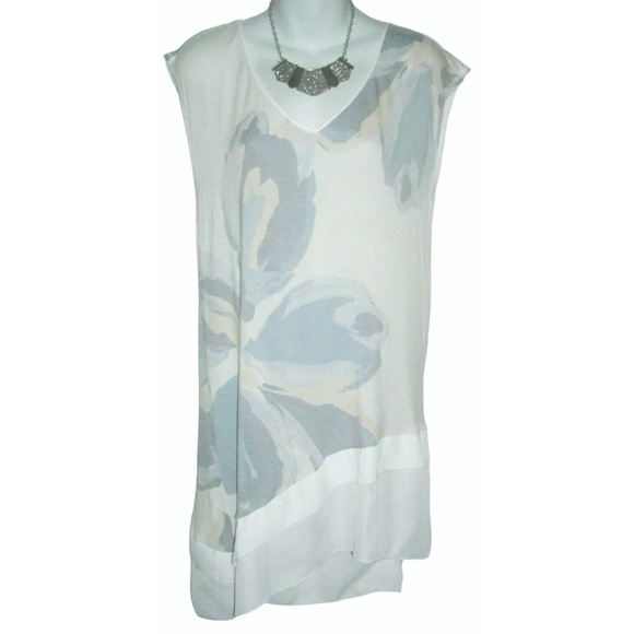 Deletta Blouse Asymmetric Hem Anthropologie Flower Floral Fairy Cottage Romantic - Picture 1 of 12